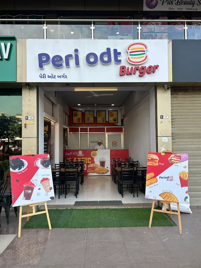 Periodt Burger Jahangirpura storefront and seating
